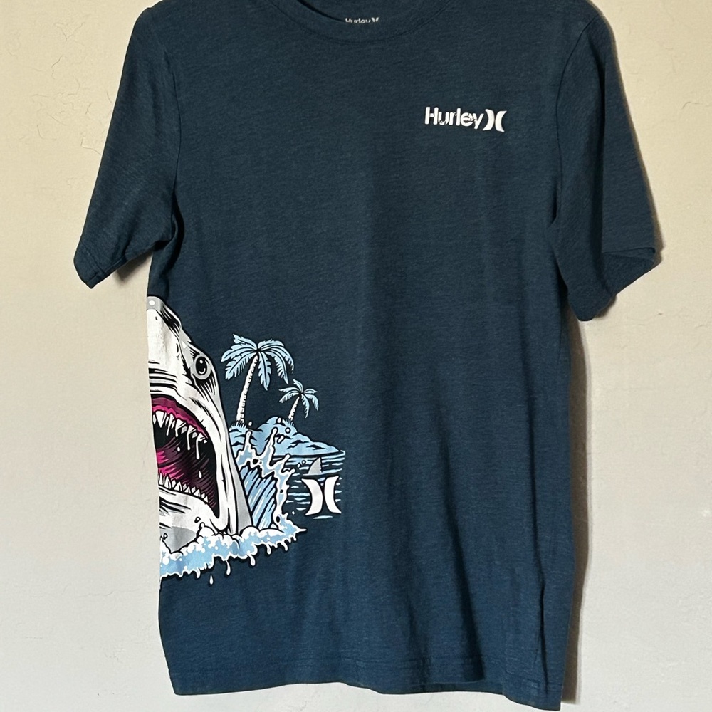 Hurley Shark Blue/Geen Heather Tee